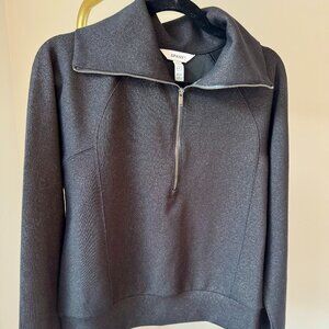 Spanx Air Essentials Quarter Zip Black with Gold